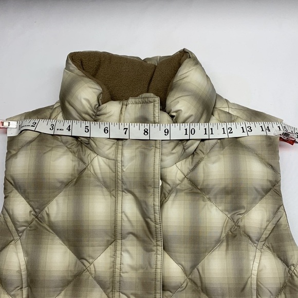 Eddie Bauer Down Filled Plaid Quilted Vest Size Medium Colour Beige/Brown - Picture 12 of 14